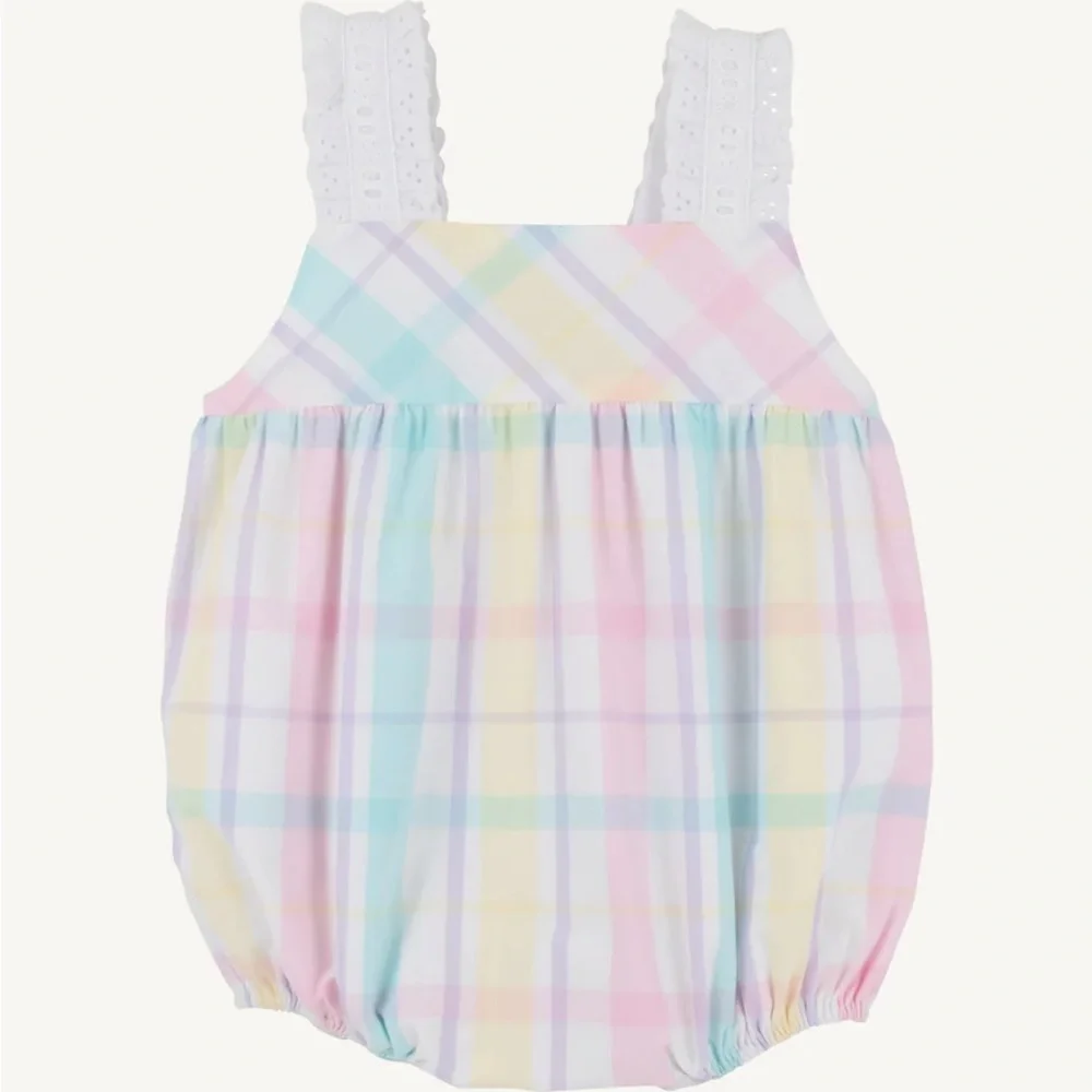 Beaufort Bonnet Babs Bubble Brunch Plate Plaid with Worth Avenue White Girl’s 3T